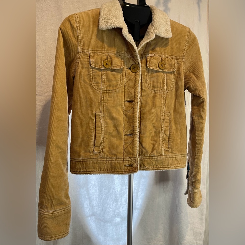 Vintage Hollister Corduroy Jacket W/Fleece Lining, Waist Length, Tan, Medium - Picture 2 of 8